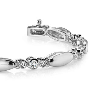 Half Bezel Triple Diamond Bracelet In Gold Or Platinum