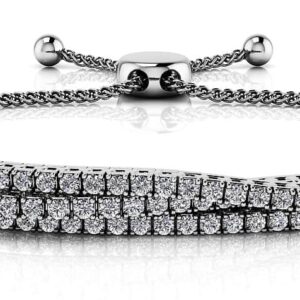 Adjustable Triple Strand Flexible Diamond Bracelet