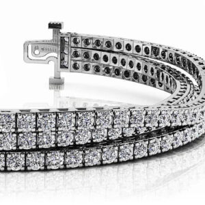 Triple Strand Flexible Diamond Tennis Bracelet In Gold Or Platinum