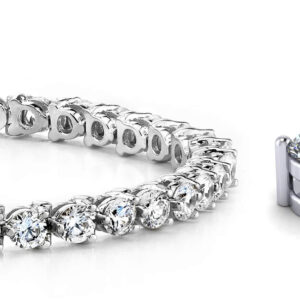 Classic 3 Prong Tennis Bracelet In White Yellow Gold Or Platinum