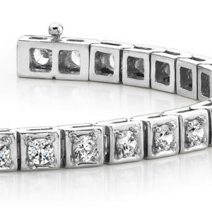 Floating Diamond Box Tennis Bracelet In 14K 18K Or Platinum