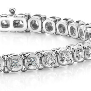 Circle Link Diamond Tennis Bracelet