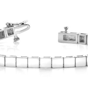Classic Metal Squares Bracelet In Platinum Or Gold