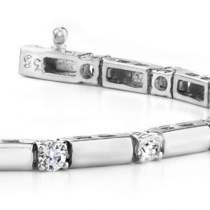 Clean Design Diamond And Bar Bracelet In Yellow Gold White Gold And Platinum