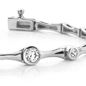 Bezel Set Diamond Column Bracelet In 14K 18K Or Platinum