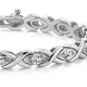 X Link Diamond Bracelet Available In White Yellow Rose Gold Or Platinum