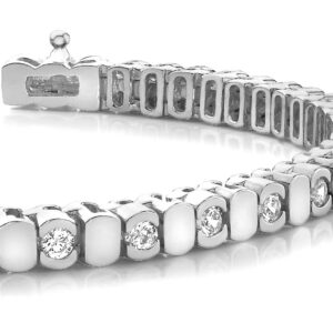 Alternating Bezel Diamond Bracelet Available In White Yellow And Rose