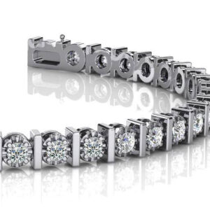 Classic Illusion Diamond Tennis Bracelet Available In White Yellow And Rose