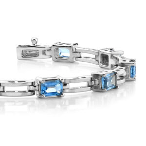 Emerald Cut Colored Stone Bracelet