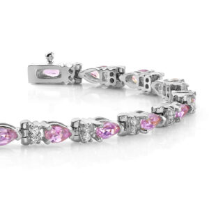 Pear And Diamond Bracelet In 18K 14K Rose Gold Yellow Or White Gold