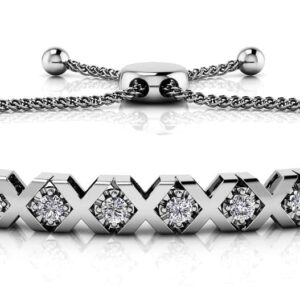 Adjustable Xoxo Diamond Bracelet In Gold Or Platinum