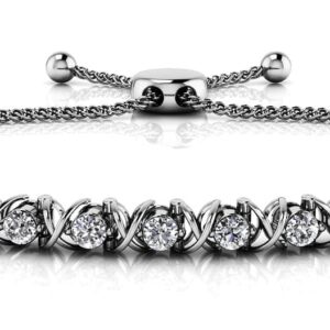 Adjustable X Link Diamond Bracelet