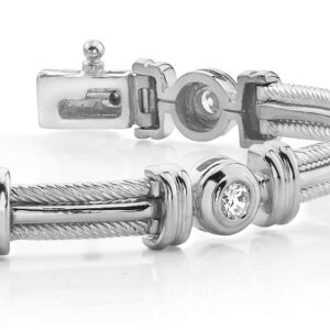 Two Tone Twisted Rope Diamond Bracelet