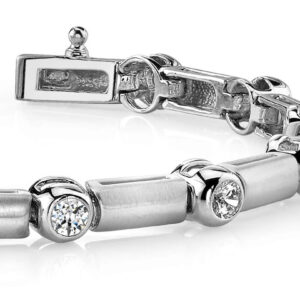 Diamond And Bar Bracelet Available In White Yellow And Rose