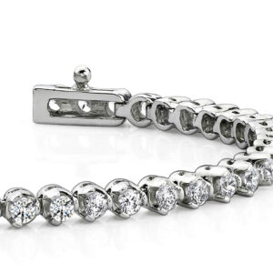 Rose Diamond Tennis Bracelet In 14K 18K White Yellow Or Rose Gold