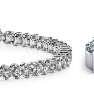 Classic 2 Prong Diamond Tennis Bracelet In 14K 18K Yellow White Or Rose Gold