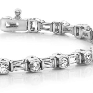 Half Bezel And Channel Set Diamond Bracelet