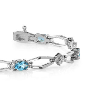 Enchanting Gemstone And Diamond Bracelet Available In Platinum Or Gold