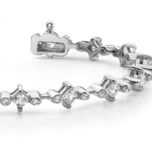 Prong And Bezel Set Diamond Platinum Or Gold Bracelet