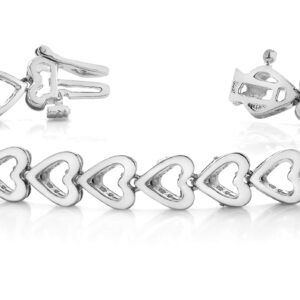 Shiny Heart Link Bracelet Available In White Yellow And Rose