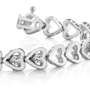Open Heart Link Diamond Bracelet