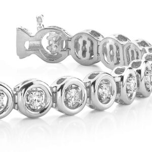 Floating Diamond Round Link Bracelet