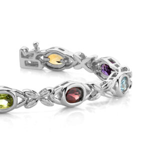 Faceted Star Link Colored Stone Bracelet