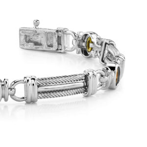 Open Cable Link Gemstone Bracelet