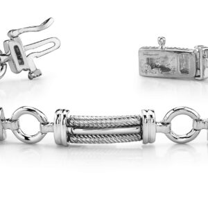 O Link Mens Cable Bracelet Available In White Yellow Rose Gold Or Platinum