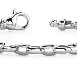 Two Tone Double Oval Link Gold Or Platinum White Bracelet