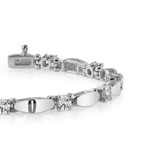 Solid Oval Link Diamond Bracelet