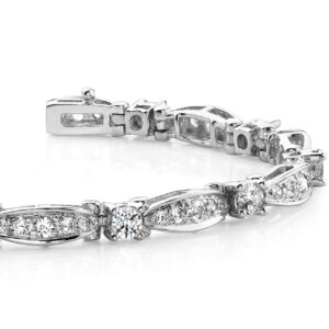 Diamond Pea Pod Bracelet In 14K 18K Or Platinum