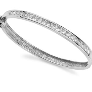 Channel Set Diamond Bangle Available In Platinum Or Gold