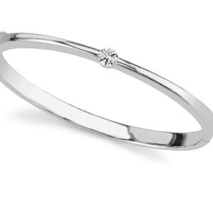 Single Shiny Diamond Bangle Bracelet In 18K 14K Gold Or Platinum