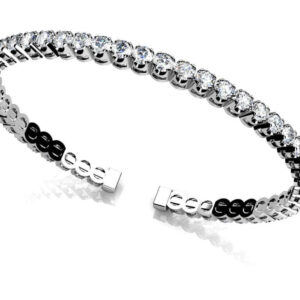 Curved Prong Flexible Diamond Bangle Bracelet