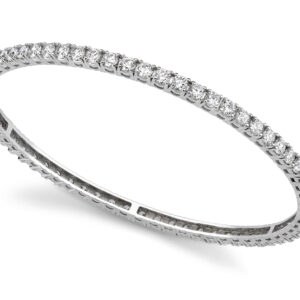 Classic Prong Set Diamond Bangle In White Yellow Gold Or Platinum