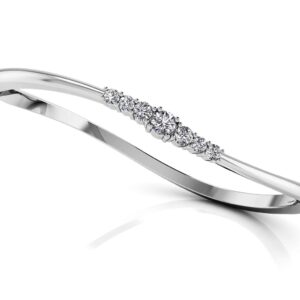 Stylish Seven Stone Diamond Bangle In Yellow White Gold Or Platinum