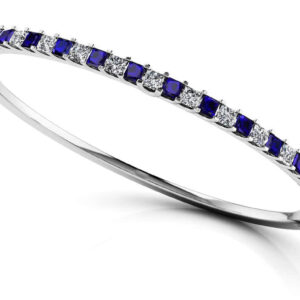 Splendor Diamond and Gemstone Bangle Bracelet