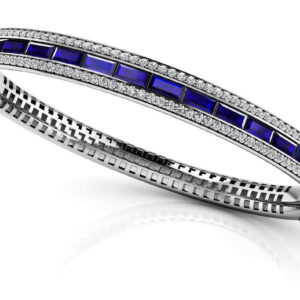 Impeccable Diamond and Gemstone Bangle Bracelet