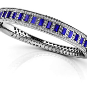 World Diamond and Gemstone Bangle Bracelet