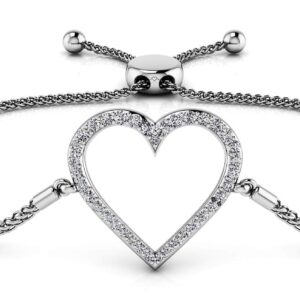 Shimmering Heart Adjustable Bracelet