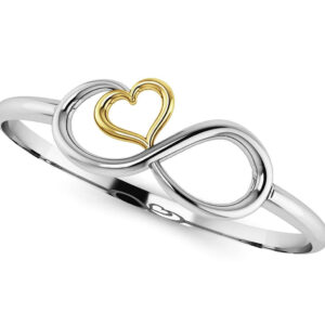 Infinite Love Heart Bangle Bracelet Available In 14K 18K Yellow White Or Platinum