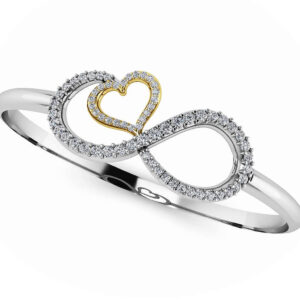 Infinite Love Diamond Heart Bangle Bracelet