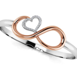 Infinite Hearts Diamond Bangle In 14K 18K White Yellow Or Rose Gold