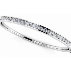 Classic Channel Set Platinum Or Gold Bangle Bracelet