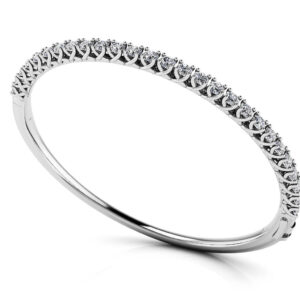 Soft Twist Four Prong Diamond Bangle
