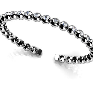 Bezel Set Flexible Diamond Bangle Bracelet