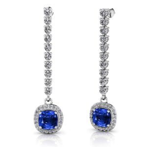 Always Yours Cushion Diamond And Gemstone Earrings