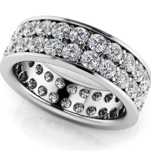 Forever Channel Set Double Row Eternity Ring In Gold Or Platinum