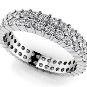 Dazzling Double Row Eternity Band In 14K 18K Yellow White Or Rose Gold